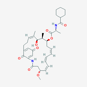 molecular formula C36H48N2O8 B10776128 [(5R,6Z,8Z,10Z,13S,14R,15R,16Z)-15-hydroxy-5-methoxy-14,16-dimethyl-3,22,24-trioxo-2-azabicyclo[18.3.1]tetracosa-1(23),6,8,10,16,20-hexaen-13-yl] (2R)-2-(cyclohexanecarbonylamino)propanoate 