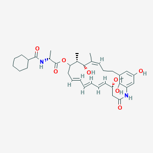 molecular formula C36H50N2O8 B10776194 [(5R,6E,8E,10E,14R,15R,16Z)-15,22,24-trihydroxy-5-methoxy-14,16-dimethyl-3-oxo-2-azabicyclo[18.3.1]tetracosa-1(23),6,8,10,16,20(24),21-heptaen-13-yl] (2R)-2-(cyclohexanecarbonylamino)propanoate 