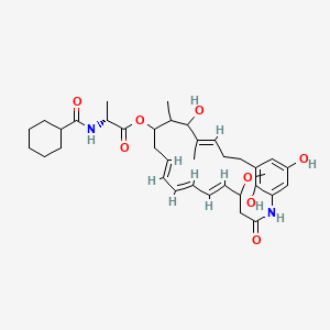 molecular formula C36H50N2O8 B10776204 [(6E,8E,10E,16E)-15,22,24-trihydroxy-5-methoxy-14,16-dimethyl-3-oxo-2-azabicyclo[18.3.1]tetracosa-1(23),6,8,10,16,20(24),21-heptaen-13-yl] (2R)-2-(cyclohexanecarbonylamino)propanoate 