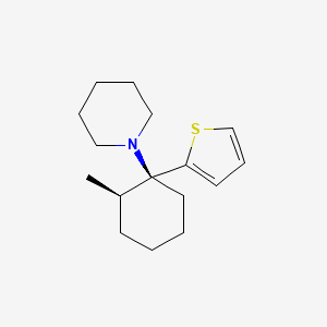 molecular formula C16H25NS B10776223 1-[(1S,2R)-2-Methyl-1-(thiophen-2-yl)cyclohexyl]piperidine CAS No. 160113-33-7