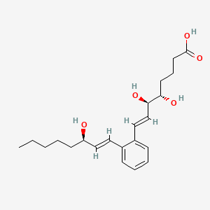 molecular formula C22H32O5 B10776250 7-Octenoic acid, 5,6-dihydroxy-8-(2-((1E,3R)-3-hydroxy-1-octenyl)phenyl)-, (5S,6R,7E)- CAS No. 864516-86-9