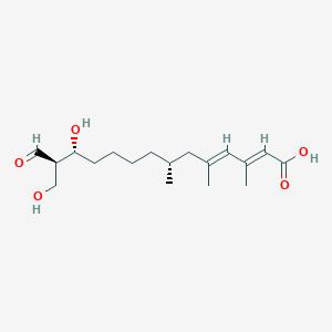 molecular formula C18H30O5 B10776339 (7r,12r,13r)-13-Formyl-12,14-Dihydroxy-3,5,7-Trimethyltetradeca-2,4-Dienoic Acid 