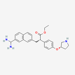 molecular formula C26H31N3O3 B10776351 3-(7-Diaminomethyl-naphthalen-2-YL)-propionic acid ethyl ester 