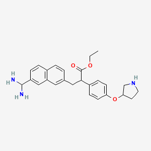 Ethyl 3-[7-(diaminomethyl)naphthalen-2-yl]-2-(4-pyrrolidin-3-yloxyphenyl)propanoate