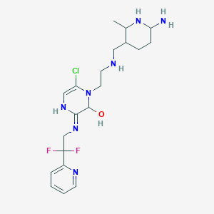 molecular formula C20H30ClF2N7O B10776462 (2S)-1-[2-({[(2R,3S,6R)-6-amino-2-methylpiperidin-3-yl]methyl}amino)ethyl]-6-chloro-3-[(2,2-difluoro-2-pyridin-2-ylethyl)amino]-1,2-dihydropyrazin-2-ol 