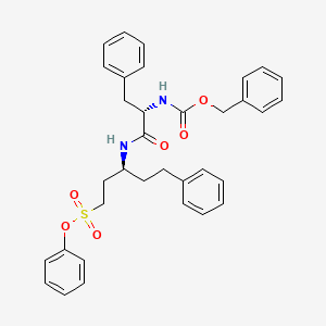 N-[N'-Benzyloxycarbonyl-phenylalaninyl]-3-amino-5-phenyl-pentane-1-sulfonic acid phenyl ester