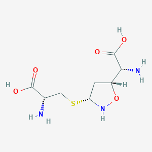 (2R)-2-amino-3-[[(3R,5R)-5-[(R)-amino(carboxy)methyl]-1,2-oxazolidin-3-yl]sulfanyl]propanoic acid