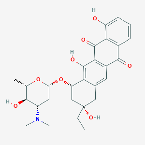 10-(4-Dimethylamino-5-hydroxy-6-methyl-tetrahydro-pyran-2-yloxy)-8-ethyl-1,8,11-trihydroxy-7,8,9,10-tetrahydro-naphthacene-5,12-dione