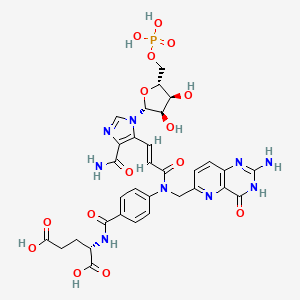 2-[4-((2-Amino-4-oxo-3,4-dihydro-pyrido[3,2-D]pyrimidin-6-ylmethyl)-{3-[5-carbamoyl-3-(3,4-dihydroxy-5-phosphonooxymethyl-tetrahydro-furan-2-YL)-3H-imidazol-4-YL]-acryloyl}-amino)-benzoylamino]-pentanedioic acid