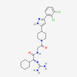 molecular formula C25H33Cl2N7O2 B10777091 2-Cyclohexyl-N-(2-{4-[5-(2,3-dichloro-phenyl)-2H-pyrazol-3-YL]-piperidin-1-YL}-2-oxo-ethyl)-2-guanidino-acetamide 