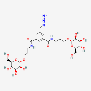 molecular formula C27H41N5O14 B10777174 1,3-DI(N-Propyloxy-A-mannopyranosyl)-carbomyl 5-methyazido-benzene 