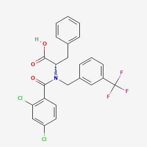 molecular formula C24H18Cl2F3NO3 B10777203 (2S)-2-[(2,4-Dichloro-benzoyl)-(3-trifluoromethyl-benzyl)-amino]-3-phenyl-propionic acid 