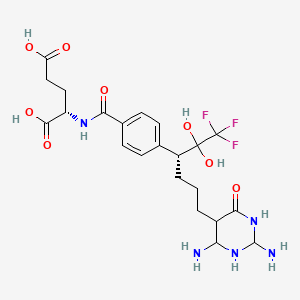 (2S)-2-[[4-[(3R)-6-(2,4-diamino-6-oxo-1,3-diazinan-5-yl)-1,1,1-trifluoro-2,2-dihydroxyhexan-3-yl]benzoyl]amino]pentanedioic acid