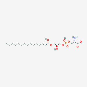 molecular formula C21H44NO9P B10777244 (2S)-2-amino-3-[hydroxy-[(2S)-2-hydroxy-3-[(1R)-1-hydroxypentadecoxy]propoxy]phosphoryl]oxypropanoic acid 