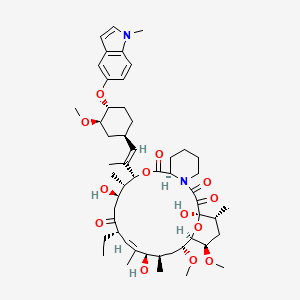 molecular formula C52H76N2O13 B10777333 (1R,9R,12R,13S,14R,17S,18E,20R,21R,23R,24R,25R,27R)-17-ethyl-1,14,20-trihydroxy-23,25-dimethoxy-12-[(E)-1-[(1R,3R,4R)-3-methoxy-4-(1-methylindol-5-yl)oxycyclohexyl]prop-1-en-2-yl]-13,19,21,27-tetramethyl-11,28-dioxa-4-azatricyclo[22.3.1.04,9]octacos-18-ene-2,3,10,16-tetrone 