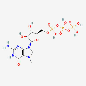 molecular formula C11H20N5O14P3 B10777356 7N-Methyl-8-hydroguanosine-5'-triphosphate 