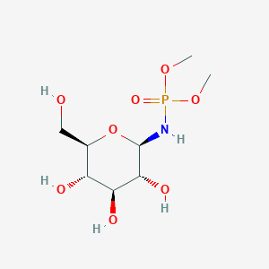 molecular formula C8H18NO8P B10777357 (3,4,5-Trihydroxy-6-hydroxymethyl-tetrahydro-pyran-2-YL)-phosphoramidic acid dimethyl ester 