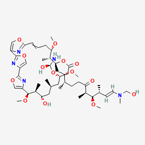 (10R,11S,12S,14R,16S,20S,21R,22S)-16-[(R)-amino(hydroxy)methoxy]-12-hydroxy-20-[(E,2S,3S,7R,8R,9R)-11-[hydroxymethyl(methyl)amino]-2,8-dimethoxy-3,7,9-trimethyl-6-oxoundec-10-enyl]-10,22-dimethoxy-11,14,21-trimethyl-3,7,19,27-tetraoxa-29,30,31-triazatetracyclo[24.2.1.12,5.16,9]hentriaconta-1(28),2(31),4,6(30),8,24,26(29)-heptaen-18-one