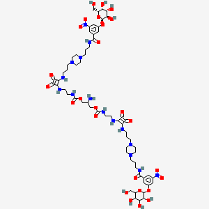 1,3-Bis-([[3-(4-{3-[3-nitro-5-(galactopyranosyloxy)-benzoylamino]-propyl}-piperazin-1-YL)-propylamino-3,4-dioxo-cyclobutenyl]-amino-ethyl]-amino-carbonyloxy)-2-amino-propane