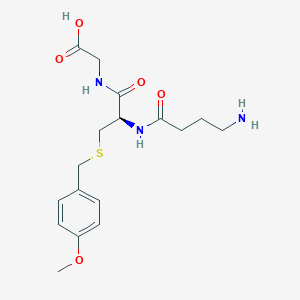 molecular formula C17H25N3O5S B10777513 N-(4-Aminobutanoyl)-S-(4-methoxybenzyl)-L-cysteinylglycine 