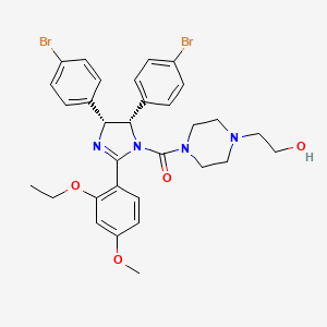 cis-[4,5-Bis(4-bromophenyl)-2-(2-ethoxy-4-methoxyphenyl)-4,5-dihydroimidazol-1-yl]-[4-(2-hydroxyethyl)piperazin-1-yl]methanone