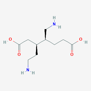 molecular formula C10H20N2O4 B10777546 (3S,4S)-3-(2-aminoethyl)-4-(aminomethyl)heptanedioic acid 