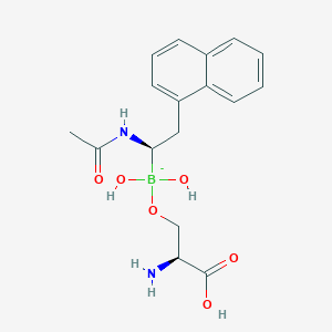 molecular formula C17H22BN2O6- B10777571 L-Naphthyl-1-Acetamido Boronic Acid Alanine 