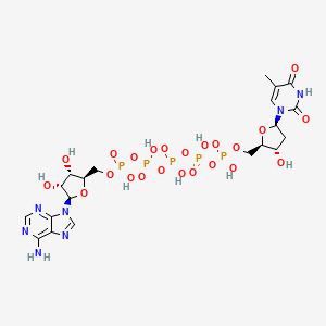 molecular formula C20H30N7O23P5 B10777601 p1-(5'-Adenosyl)p5-(5'-thymidyl)pentaphosphate 