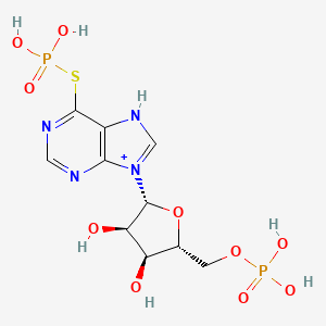 molecular formula C10H15N4O10P2S+ B10777627 2-Deazo-6-thiophosphate guanosine-5'-monophosphate 