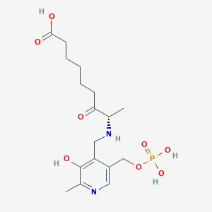 molecular formula C17H27N2O8P B10777637 N-[7-Keto-8-aminopelargonic acid]-[3-hydroxy-2-methyl-5-phosphonooxymethyl-pyridin-4-YL-methane] 