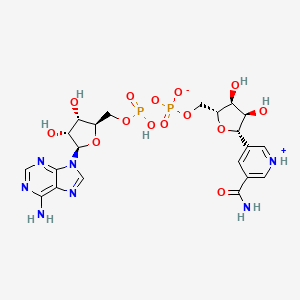 [[(2R,3S,4R,5R)-5-(6-aminopurin-9-yl)-3,4-dihydroxyoxolan-2-yl]methoxy-hydroxyphosphoryl] [(2R,3S,4R,5S)-5-(5-carbamoylpyridin-1-ium-3-yl)-3,4-dihydroxyoxolan-2-yl]methyl phosphate