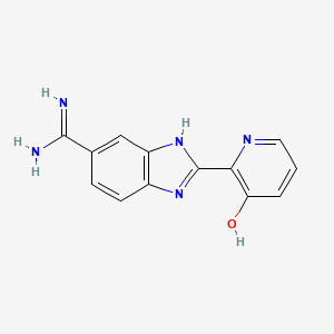 molecular formula C13H11N5O B10777725 2-{5-[Amino(iminio)methyl]-1H-benzimidazol-2-YL}pyridin-3-olate 