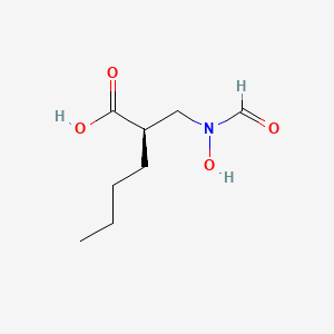 molecular formula C8H15NO4 B10777747 (2R)-2-{[Formyl(hydroxy)amino]methyl}hexanoic acid 