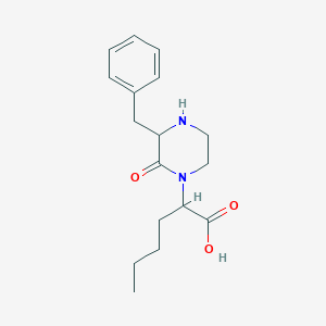 molecular formula C17H24N2O3 B10777779 2-(3-Benzyl-2-oxopiperazin-1-yl)hexanoic acid 