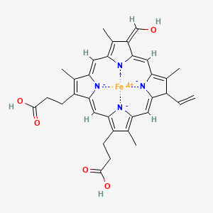 3-[(1Z,4Z,8Z,9Z,14Z)-18-(2-carboxyethyl)-13-ethenyl-8-(hydroxymethylidene)-3,7,12,17-tetramethyl-13H-porphyrin-21,22,23,24-tetraid-2-yl]propanoic acid;iron(4+)