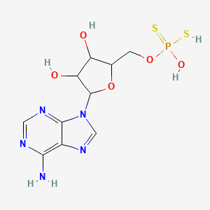 molecular formula C10H14N5O5PS2 B10777867 2-(6-Aminopurin-9-yl)-5-[[hydroxy(sulfanyl)phosphinothioyl]oxymethyl]oxolane-3,4-diol 