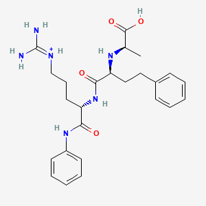 molecular formula C25H35N6O4+ B10777934 N-(R-Carboxy-ethyl)-alpha-(S)-(2-phenylethyl)glycyl-L-arginine-N-phenylamide 