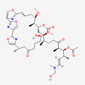 molecular formula C46H66N4O13 B10777983 [(E,3R,4S,5R,9R,10R)-11-[(10S,16R,20R,21S,22R)-16-hydroxy-22-methoxy-10,21-dimethyl-12,18-dioxo-3,7,19,27-tetraoxa-29,30,31-triazatetracyclo[24.2.1.12,5.16,9]hentriaconta-1(28),2(31),4,6(30),8,24,26(29)-heptaen-20-yl]-1-[hydroxymethyl(methyl)amino]-10-methoxy-3,5,9-trimethyl-6-oxoundec-1-en-4-yl] acetate 