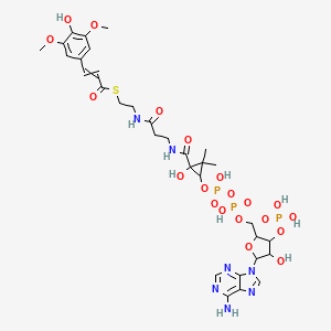 S-[2-[3-[[3-[[[5-(6-aminopurin-9-yl)-4-hydroxy-3-phosphonooxyoxolan-2-yl]methoxy-hydroxyphosphoryl]oxy-hydroxyphosphoryl]oxy-1-hydroxy-2,2-dimethylcyclopropanecarbonyl]amino]propanoylamino]ethyl] 3-(4-hydroxy-3,5-dimethoxyphenyl)prop-2-enethioate