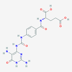 molecular formula C17H19N7O7 B10778073 [[N'-(2,5-Diamino-6-hydroxy-pyrimidin-4-YL)-ureayl]-phen-4-YL]-carbonyl-glutamic acid 