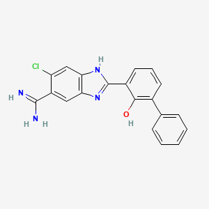 3-{5-[Amino(iminio)methyl]-6-chloro-1H-benzimidazol-2-YL}-1,1'-biphenyl-2-olate