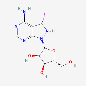 molecular formula C10H14IN5O4 B10778111 2-Ribofuranosyl-3-iodo-2,3-dihydro-1H-pyrazolo[3,4-D]pyrimidin-4-ylamine 