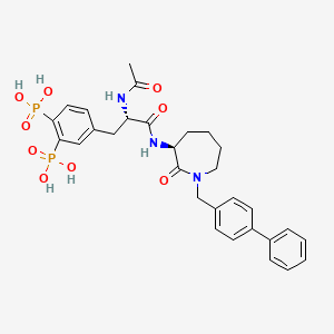 molecular formula C30H35N3O9P2 B10778113 N-Acetyl-N-[1-(1,1'-biphenyl-4-ylmethyl)-2-oxoazepan-3-YL]-3,4-diphosphonophenylalaninamide 