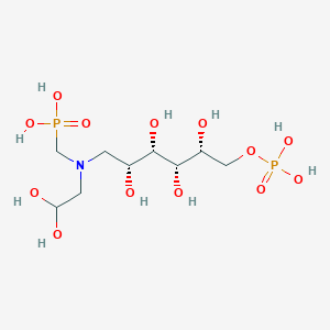 molecular formula C9H23NO13P2 B10778162 [2,2-dihydroxyethyl-[(2R,3S,4S,5R)-2,3,4,5-tetrahydroxy-6-phosphonooxyhexyl]amino]methylphosphonic acid 