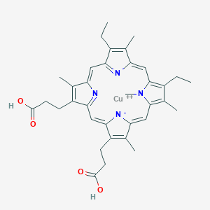 molecular formula C35H39CuN4O4+ B10778207 copper;3-[18-(2-carboxyethyl)-8,13-diethyl-3,7,12,17,22-pentamethylporphyrin-21-id-2-yl]propanoic acid 