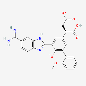 (3R)-3-[3-(6-carbamimidoyl-1H-benzimidazol-2-yl)-5-(2-methoxyphenyl)-4-oxidophenyl]-4-hydroxy-4-oxobutanoate