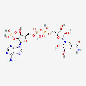 molecular formula C21H32N7O19P3 B10778271 5,6-Dihydroxy-NADP 