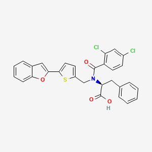 molecular formula C29H21Cl2NO4S B10778285 (2S)-2-[(5-Benzofuran-2-YL-thiophen-2-ylmethyl)-(2,4-dichloro-benzoyl)-amino]-3-phenyl-propionic acid 