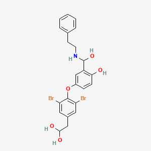 molecular formula C23H23Br2NO5 B10778298 [3,5-Dibromo-4-(4-hydroxy-3-phenethylcarbamoyl-phenoxy)-phenyl]-acetic acid 