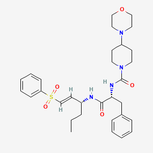 N-[(2R)-1-[[(E,3R)-1-(benzenesulfonyl)hex-1-en-3-yl]amino]-1-oxo-3-phenylpropan-2-yl]-4-morpholin-4-ylpiperidine-1-carboxamide